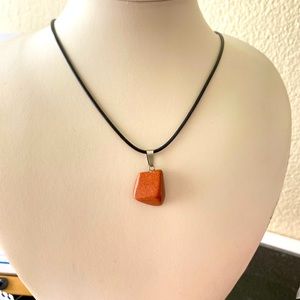 Orange Glitter Phoenix Pendant Necklace